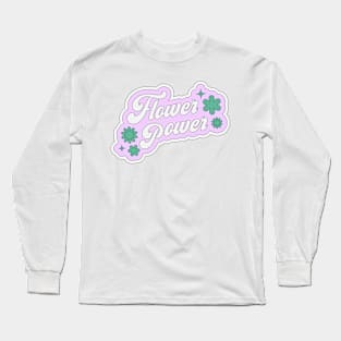 y2k Flower Power Sticker Lilac Long Sleeve T-Shirt